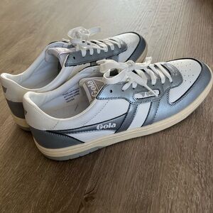 Gola White and Silver Sneakers
